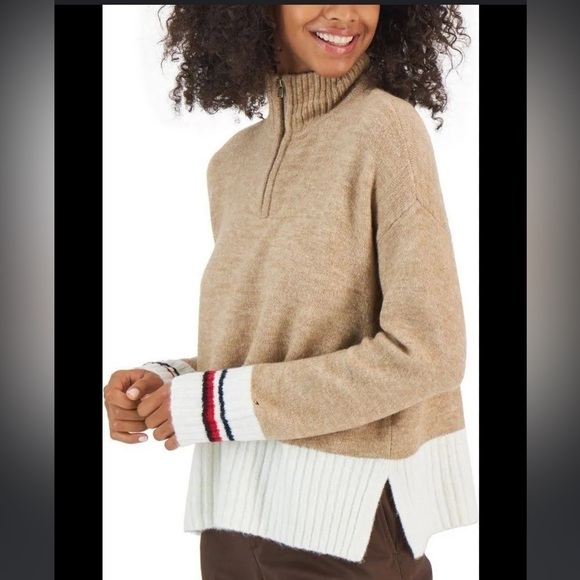 Tommy Hilfiger Colorblocked Half Zip Sweater - Picture 1 of 11